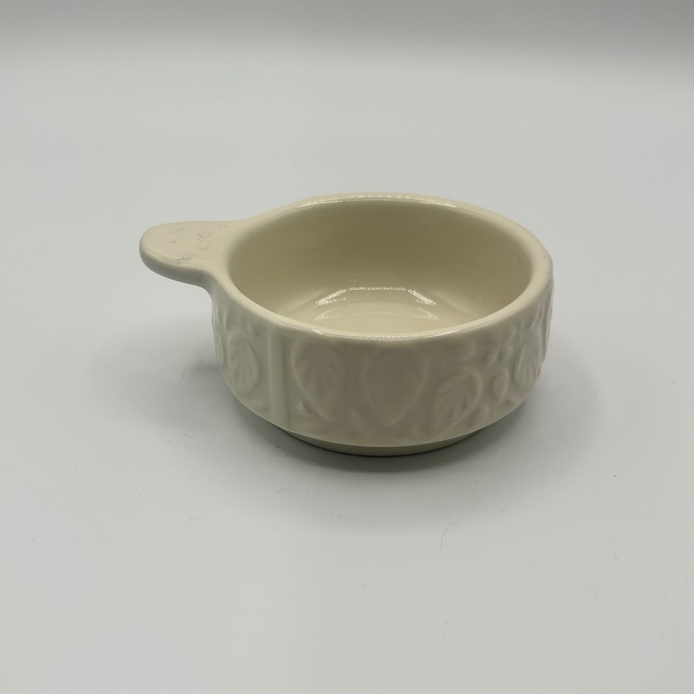 Mason Cash 1/4 Cup Measuring Prep Bowl Cream Embossed Forest‎ Leaf Stoneware
